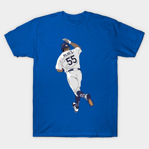 Albert Pujols Los Angeles Baseball Home Run T-Shirt by Hevding